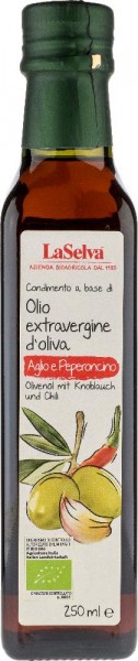 BIO Olivenöl mit Knoblauch und Chili. 250 ml
